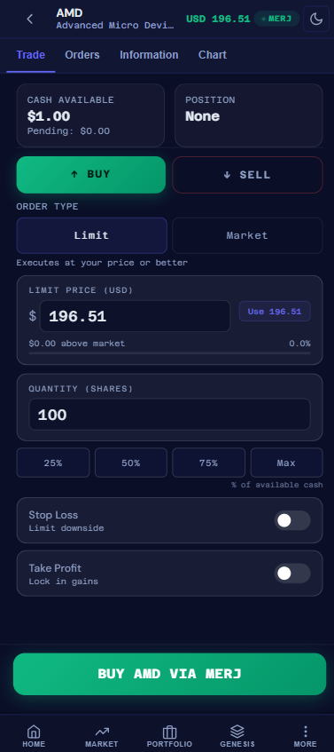 ASMX Pro trade ticket